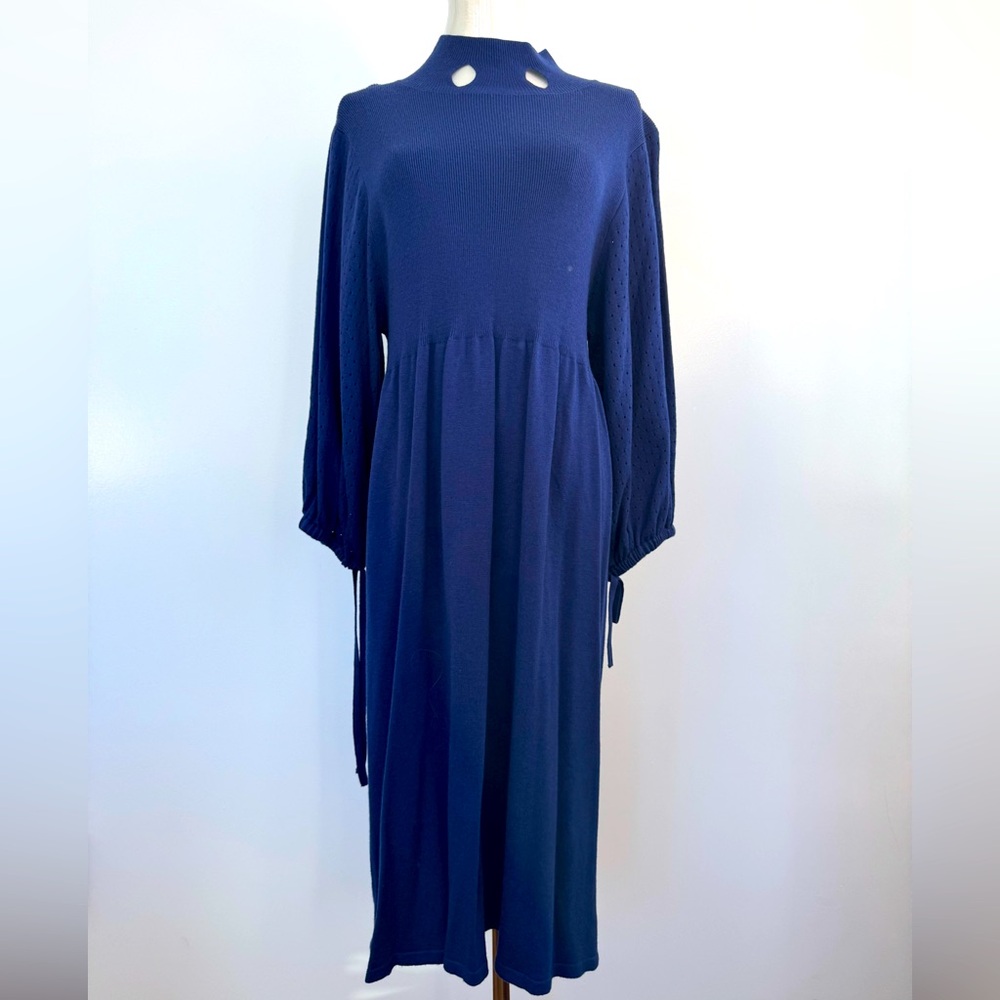 Elegant Navy Blue Dress - Never worn Ana Sousa is Portuguese designer